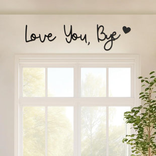 Love You Bye Sign Above Door Topper Decoration, Boho Farmhouse Wall Art Decor