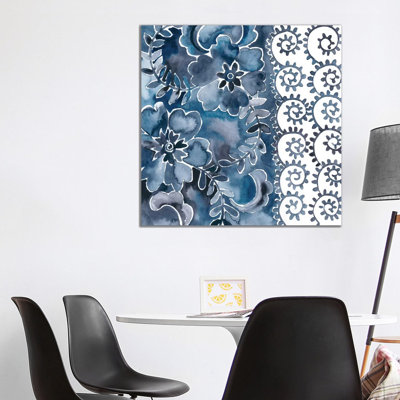Cobalt Garden IV 1 Piece Wrapped Canvas Painting
