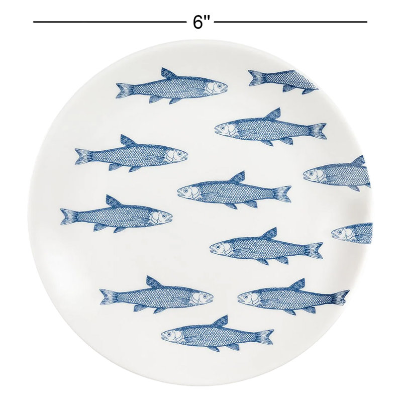 Set Of 4 Fish School Appetizer Plate