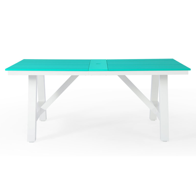 72" X 39" Rectangular Outdoor Dining Table, Teal