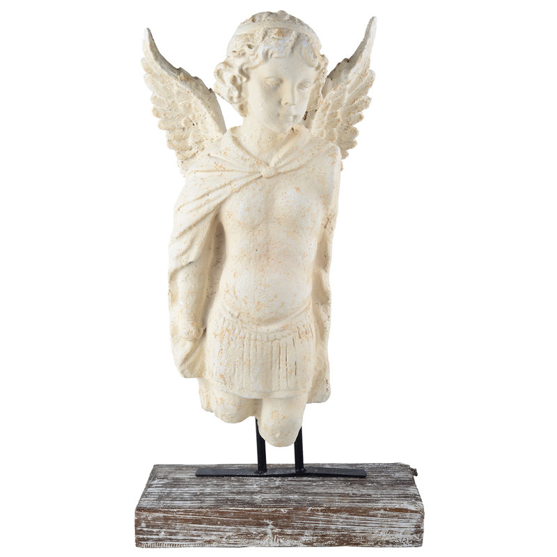 Buste d'ange de jardin 16 x 7,5 x 28,5 po