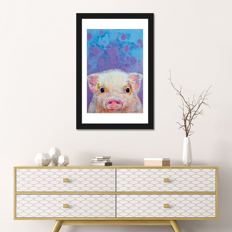 Piglet by Michael Creese - Gallery-Wrapped Canvas Giclée, 24" H x 16" W x 1" D, Black Framed Fine Art Paper, White