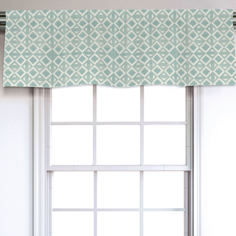 Sateen Geometric Ruffled Window Valance