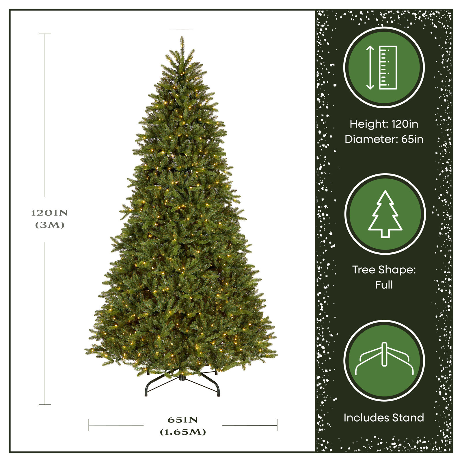 Reena Pre-Lit Fir Christmas Tree, 10'