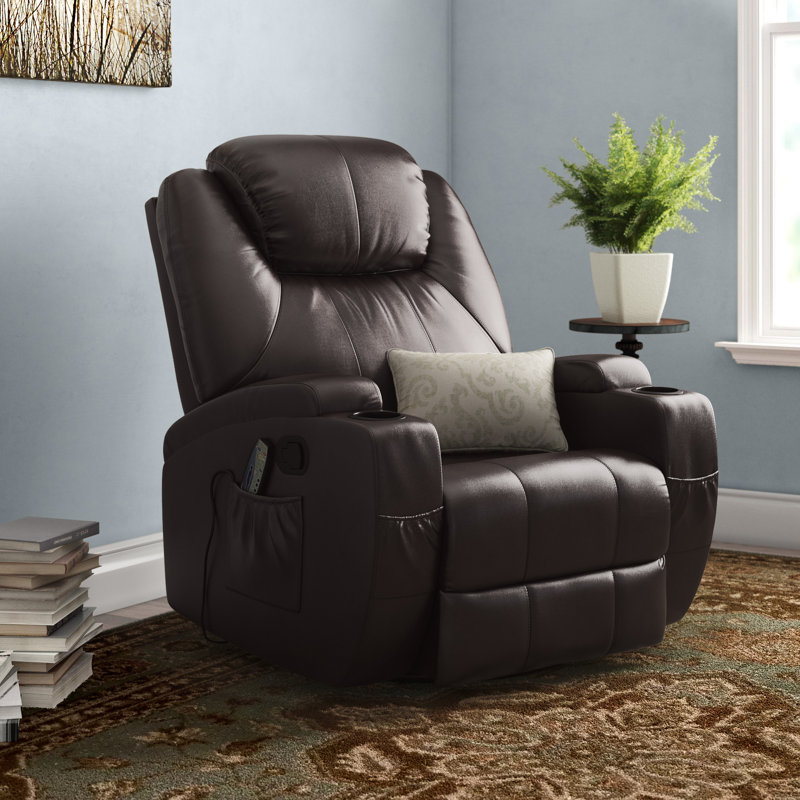 Arrik Faux Leather Recliner, Brown Faux Leather