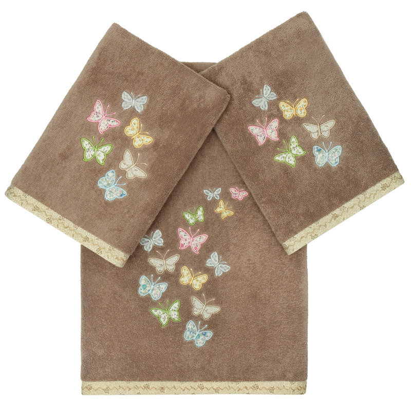 Ensemble de serviettes 100% coton turc, Cacao, Ensemble 3 serviettes de bain