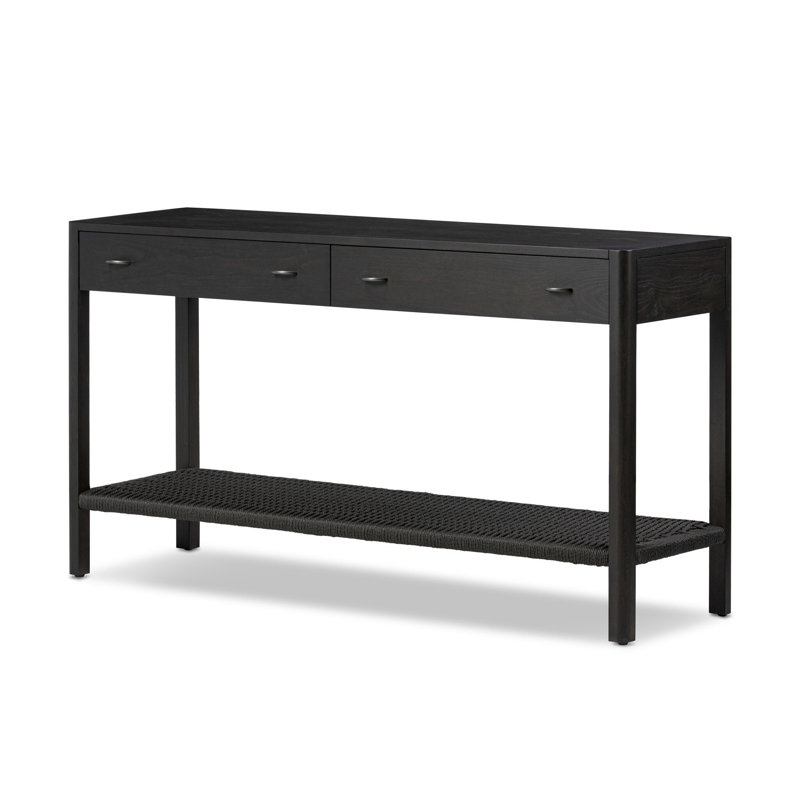 Console en bois massif 55 po Deirdre, Frêne noir fumé