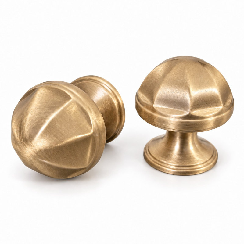 Geometric Solid Brass Cabinet Knob