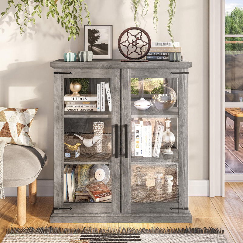 Evanuk 31.7'' W China Cabinet Dining Cabinet, Gray Wash