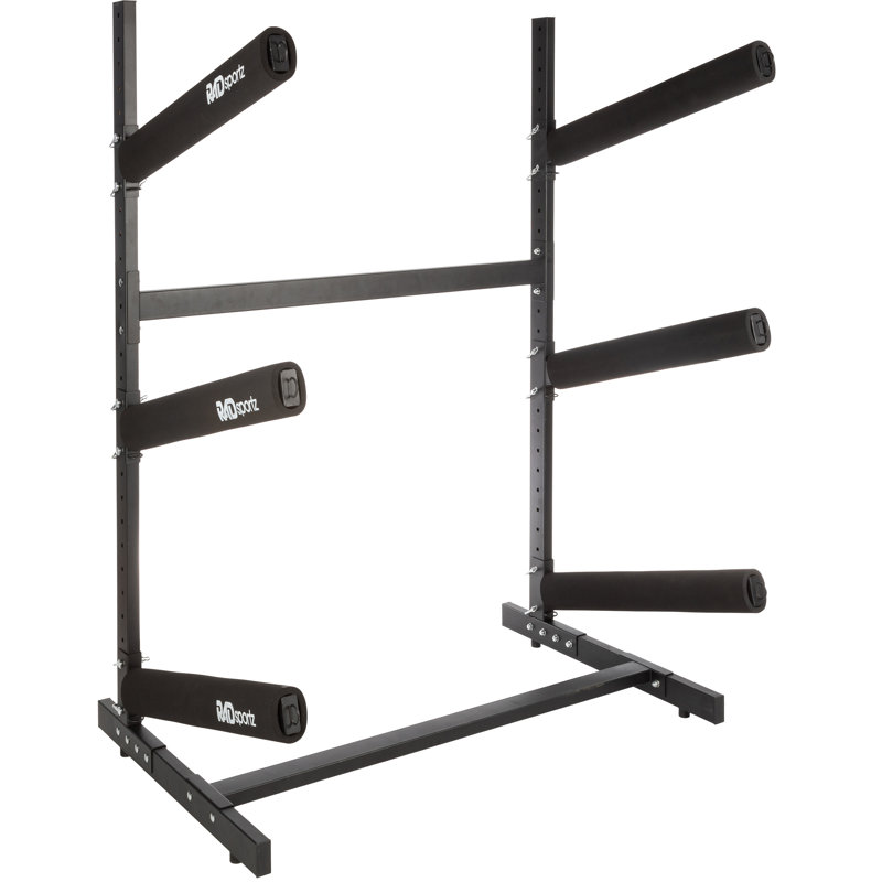 Rad Sportz Kayak Storage Rack - Freestanding Adjustable Stand with Padded Arms for Canoes, SUP, or Paddleboards
