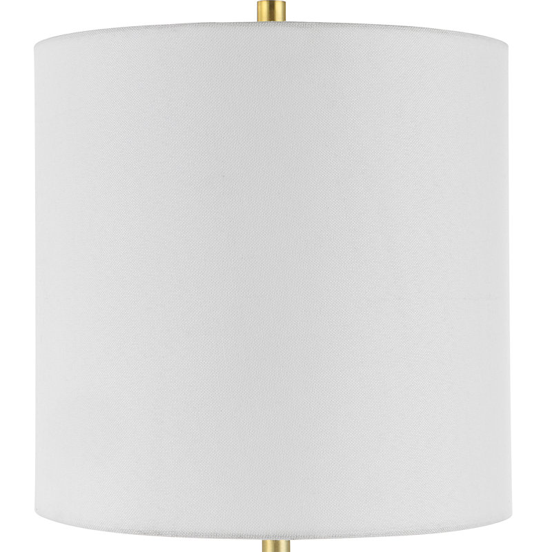 Brushed Gold Table Lamp with White Drum Shade