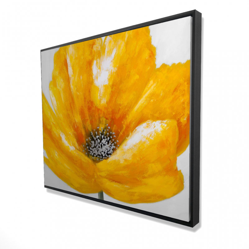 Magnifique fleur jaune sur toile - art de chambre à coucher moderne