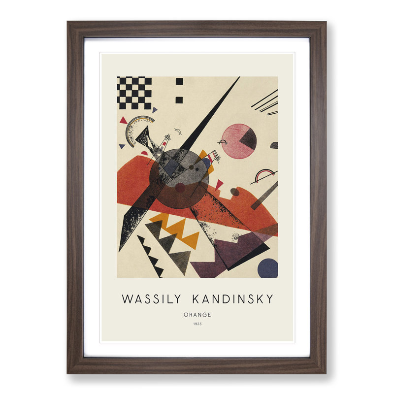 Composition Vol.3 by Wassily Kandinsky - Picture Frame Art Prints, 48cm H x 36cm W x 2cm D, Walnut