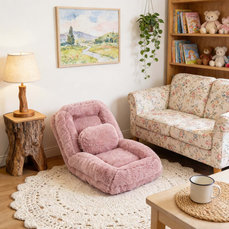 Canapé-lit pliant, lit pour chien convertible, Rose