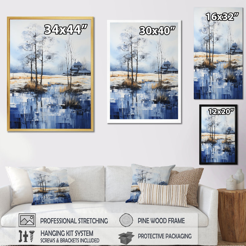 Snow Winters Solitude VI - impression, H 20 po x l 12 po x P 1 po, Cadre photo argenté