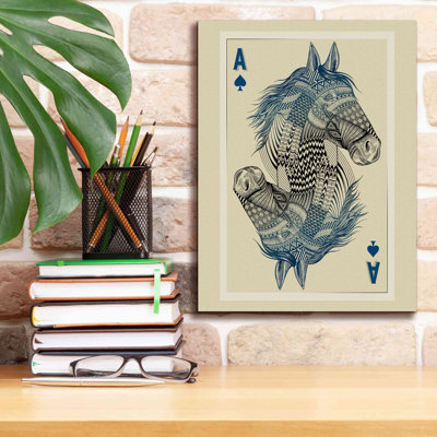 Geo Horse On Canvas by Rachel Caldwell Print