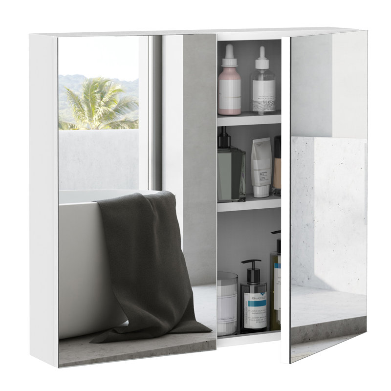 Kleankin Bathroom Mirrored Cabinet