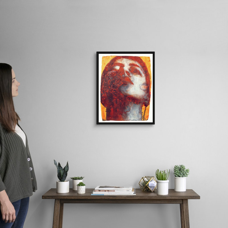 «Head, 2000» par Graham Dean, reproduction sur toile, H 22 po x l 18 po x P 1,75 po, Cadre noir