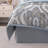 -Piece Full/Queen Bedding Sets, Blue Chenille Jacquard, Elegant Damask Style