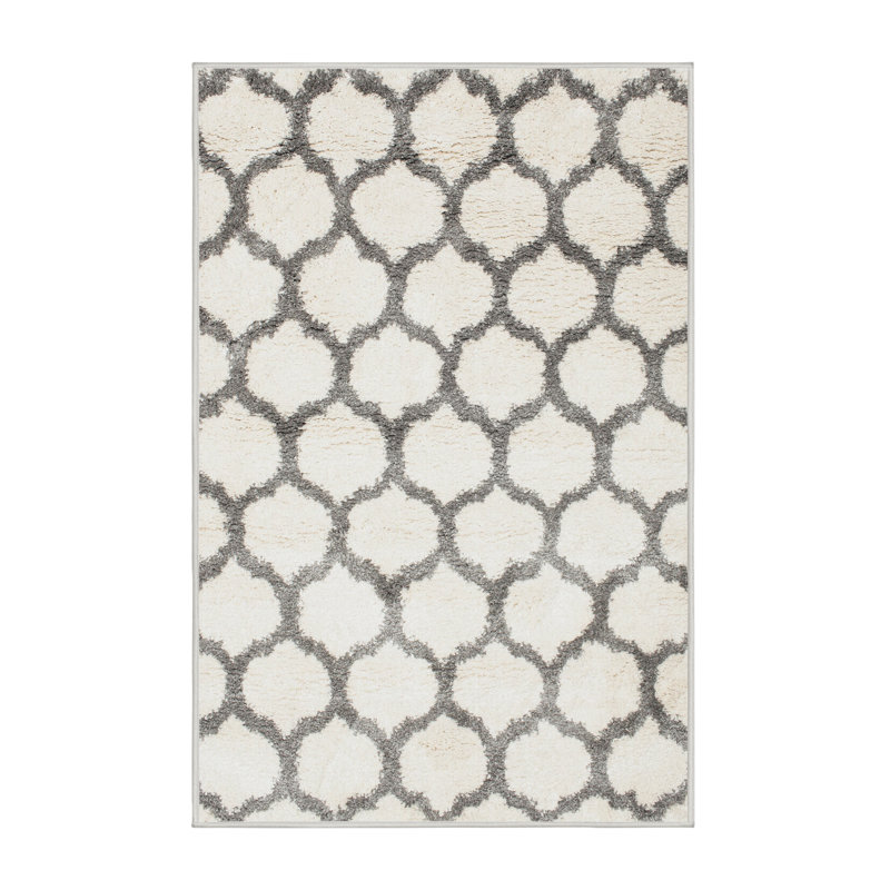 Tapis contemporain coquillage / gris, Rectangle 4 pi x 6 pi