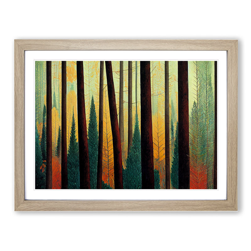 XH1022-8701X Supreme Forest - Single Picture Frame Print, 46cm H x 64cm W x 2cm D, Oak