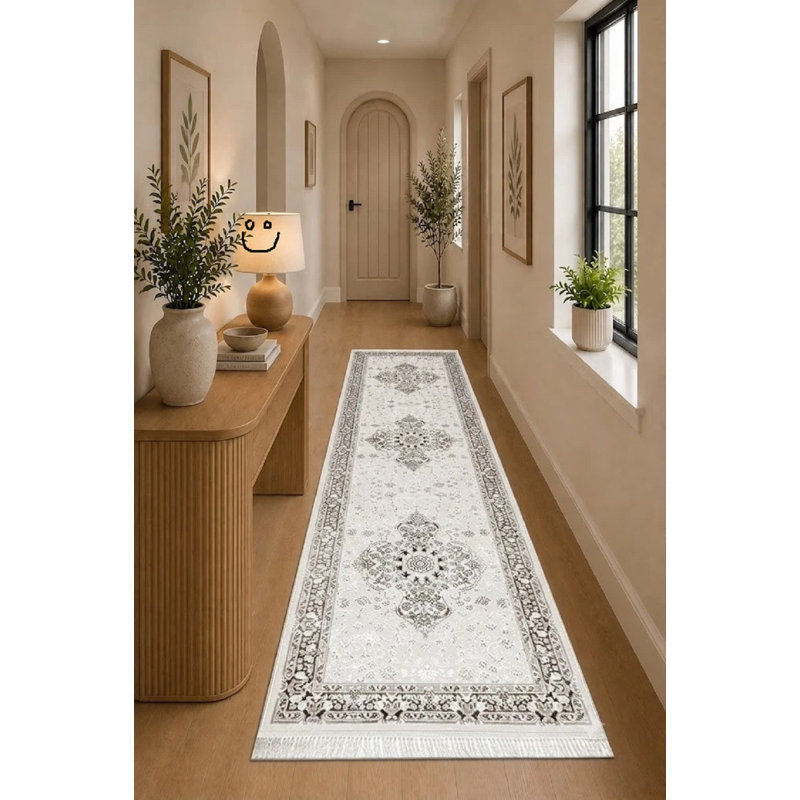 Floral Flokati, Brown, Runner 80 cm x 300 cm