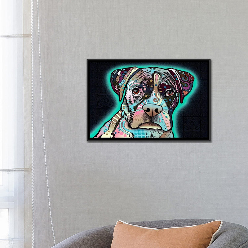 «Love Thy Boxer», impression sur toile, H 18 po x l 26 po x P 1,5 po, Cadre noir