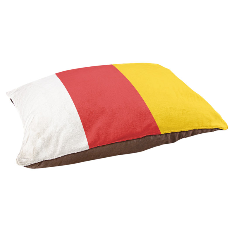 Oreiller Maryland, Très grand (l 50 po x P 40 po x H 7 po), Milieu rouge / jaune