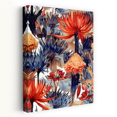 «Vibrant Abstract Blooms Abstract Colorful Modern Nature Spring», art mural