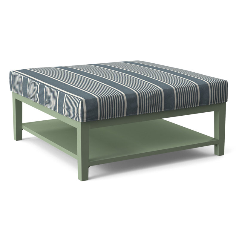 Hammond Square Ottoman, Beige Performance Fabric; 0851-73, Celery Finish