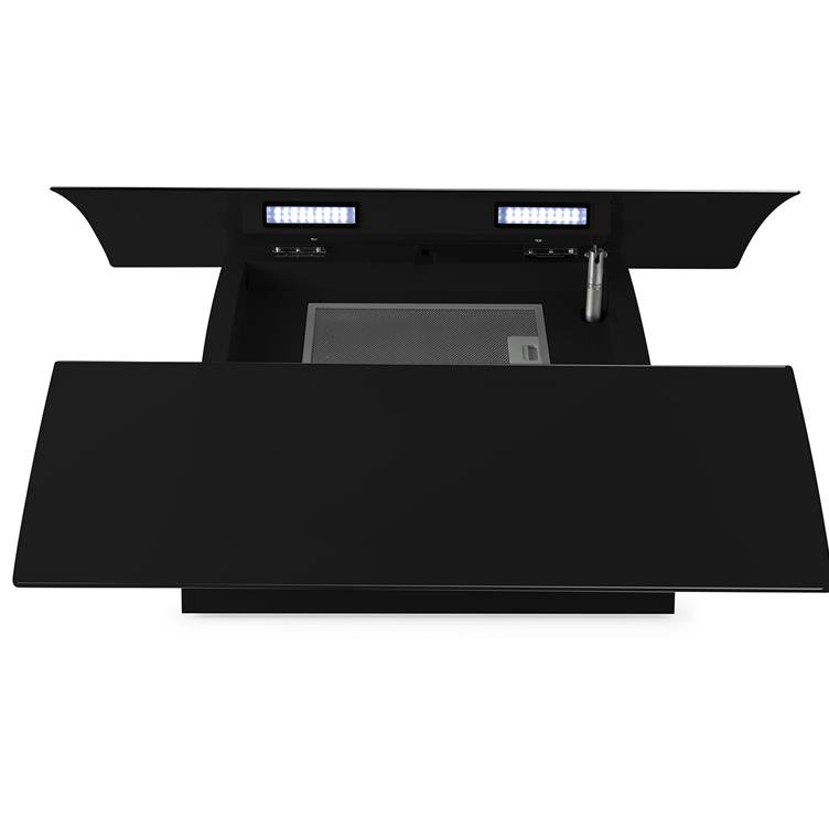 Ducted Wall Mount Cooker Hood, 64.5cm H x 90cm W x 45cm D, Black