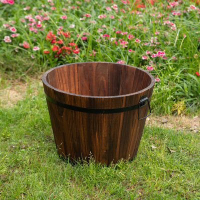 Keeney Handmade Wood Barrel Planter