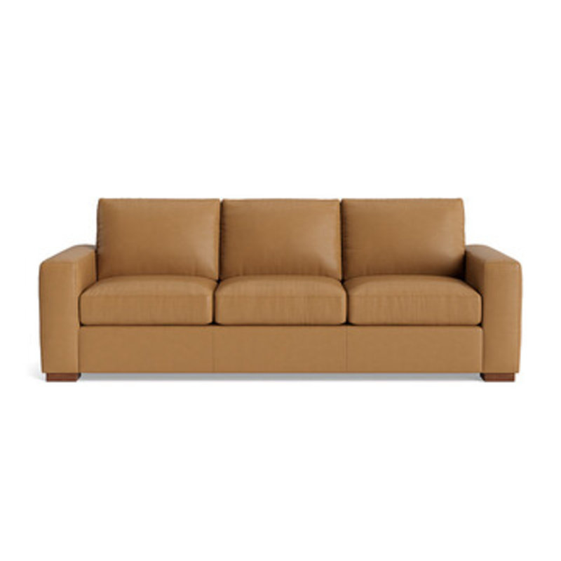 Couch Potato Leather Sofa (95"), Leather - Butterscotch