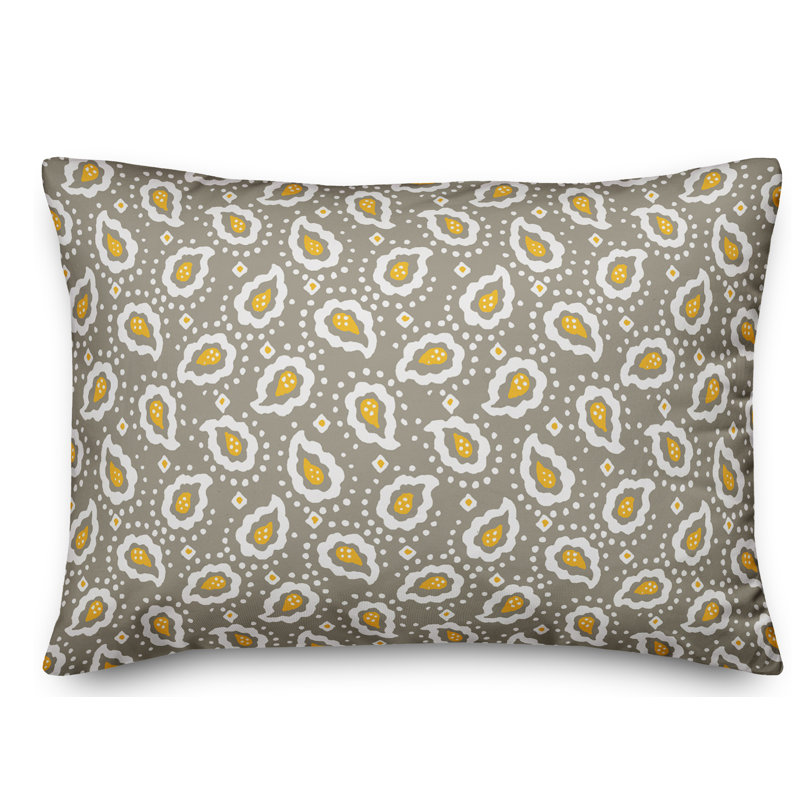 Coussin Paisley, Gris / Jaune