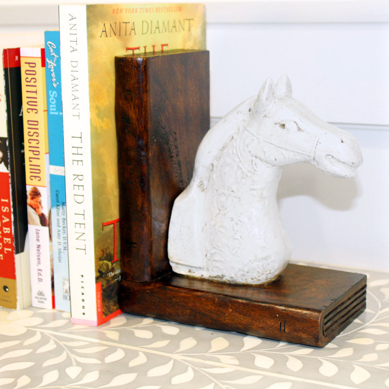 Serre-livres cheval en papier mâché antidérapant