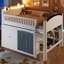 Lit mezzanine avec armoire de rangement, garde-robe et DEL-1396809190-1396809184