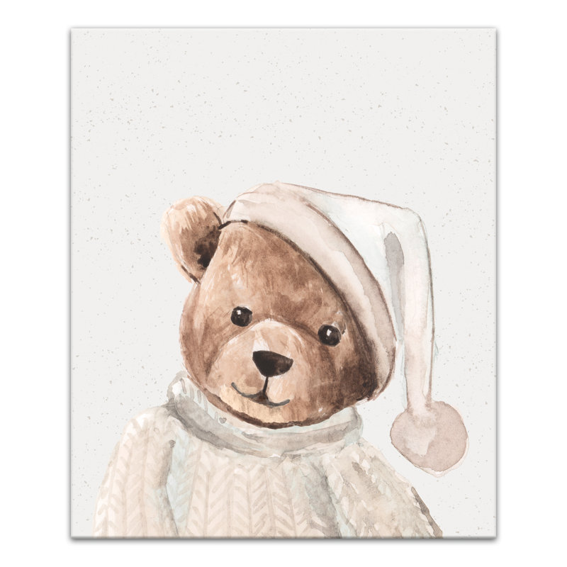 Bedtime Teddy, reproduction sur toile, H 24 po x l 20 po