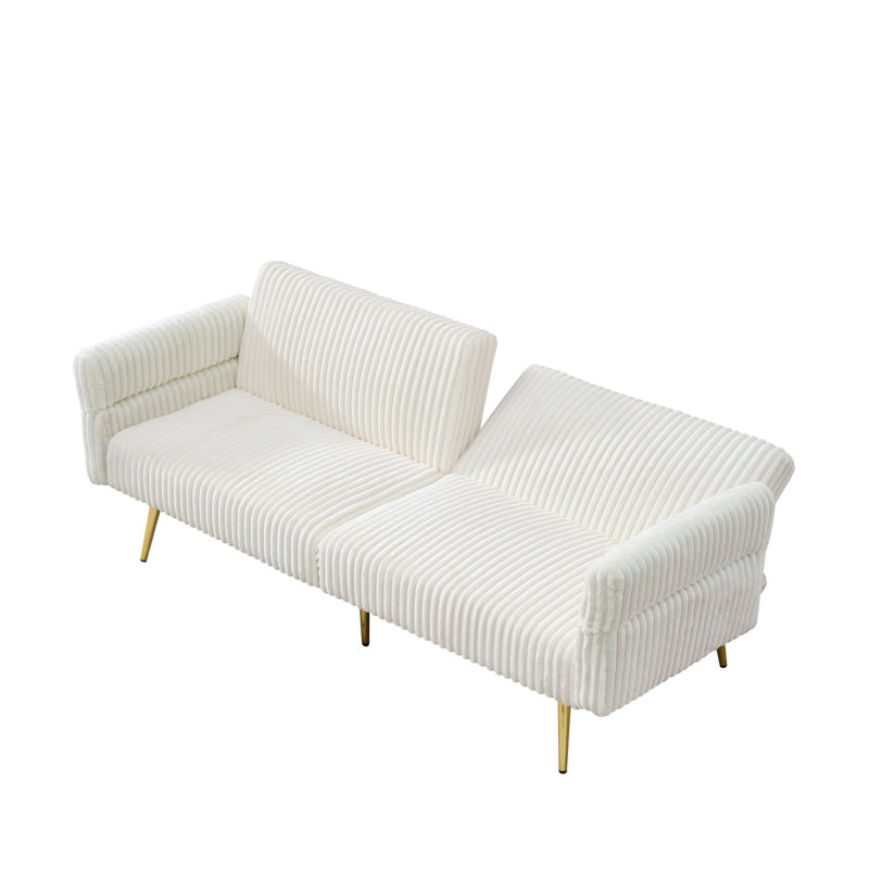 Canapé-lit pliable polyvalent avec une fabrication robuste pour divers espaces, White, 27.6" H x 79" W x 29.33" D