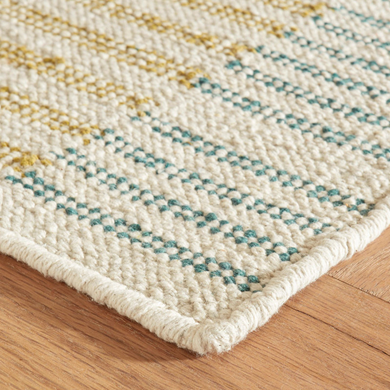 Gemma Juniper Hand Loom Knotted Cotton Rug, Rectangle 5' x 8'