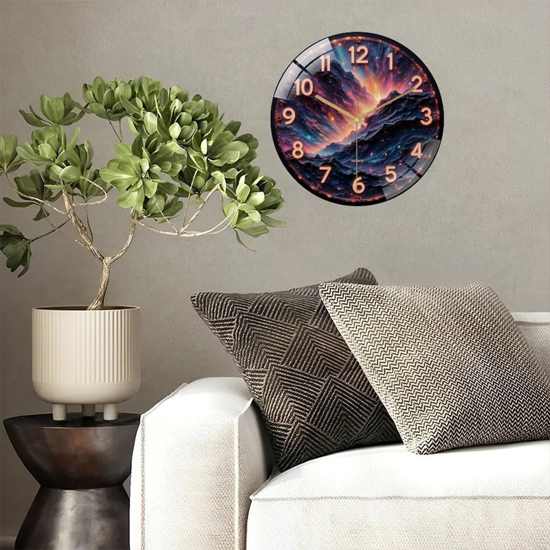 Horloge murale 12 po Cosmic Mountain