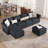 BOX MODULE STO SOFA 116'' 6 Piece Upholstered Modular Sectional Sofa with Storage-108370225
