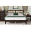 Queen Size Rubber Wooden, Solid Wooden Bed With Rattan Headboard, Enhanced By Support Feet-1063607970