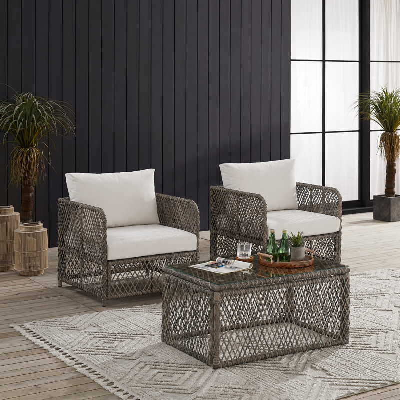 Cobe 3-piece Wicker Outdoor Chair Set