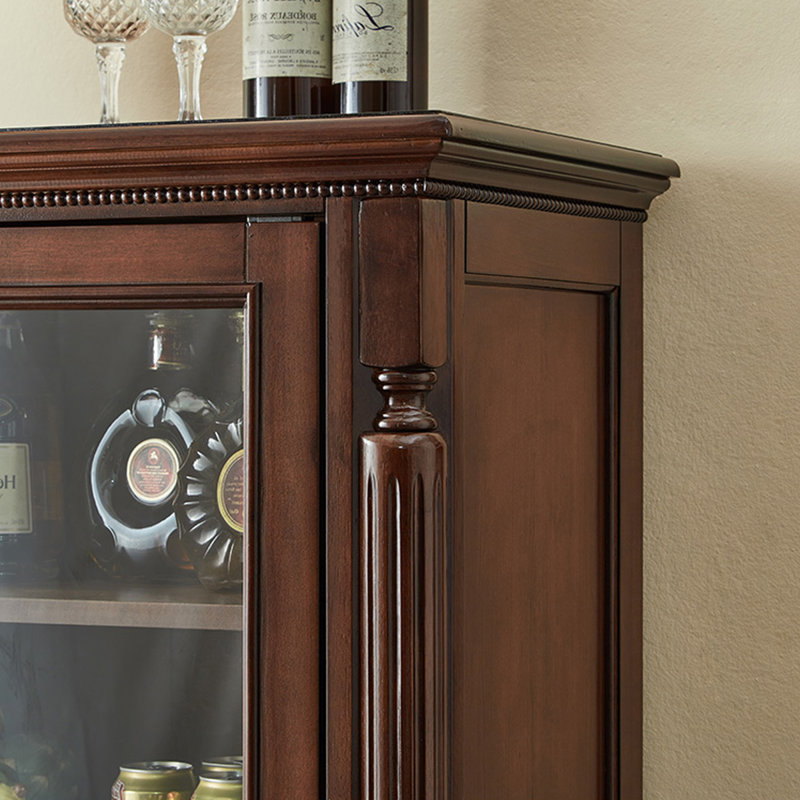 Maroon Solid Wood+Glass Display Cases