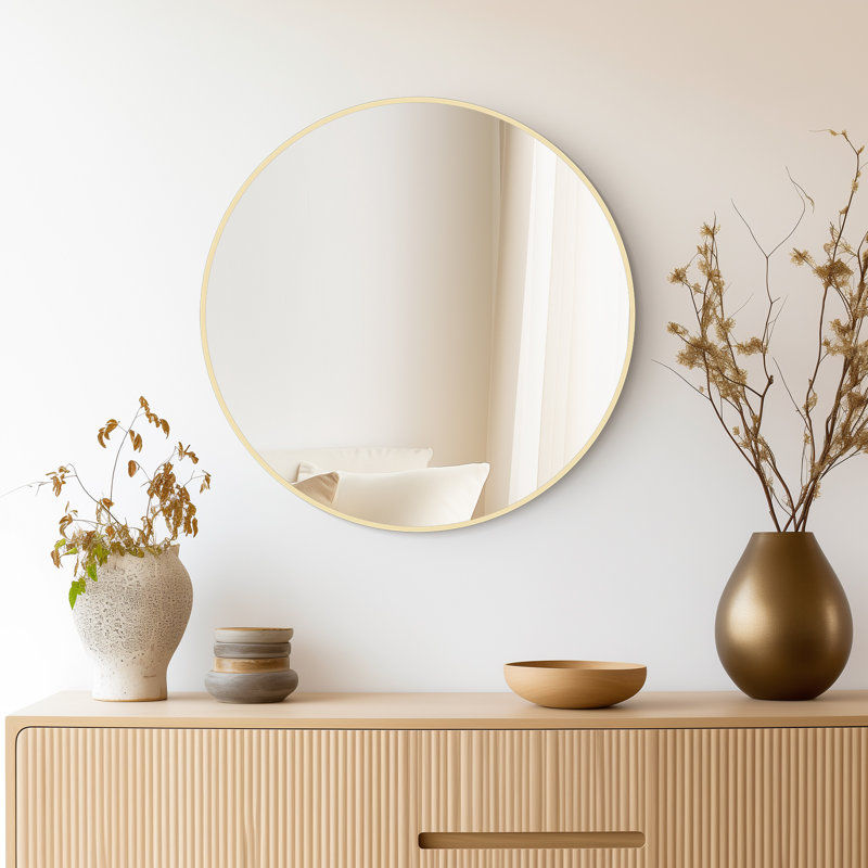 Miroir mural Kristene, Doré, 24 po x 24 po