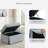 Upholstered Blue Striped Skirted Rectangular Storage Ottoman with Lift-Top (Set of 2)-413304206