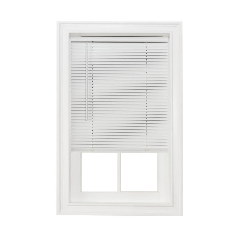Semi Sheer Horizontal/Venetian Blind, White, 26"W x 64"L