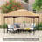 Gazebo Canopy Replacement, 2-Tier Outdoor Gazebo Cover Top Roof With Drainage Holes, (TOP ONLY)-111463301