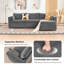  Canapé modulaire 112 po avec repose-pieds de rangement 112 po, canapé en U 5 places, gris-131403171