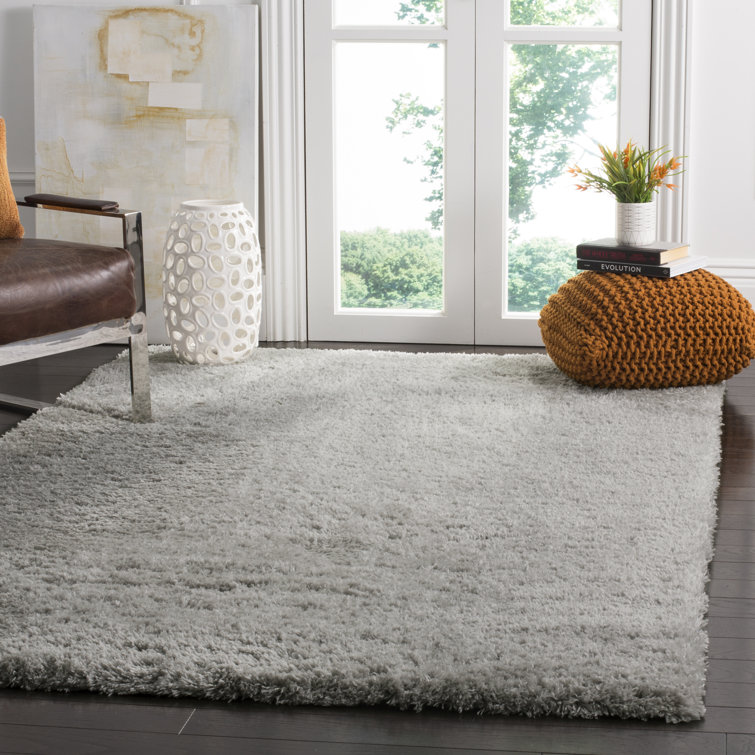 Tapis performance à poil long de couleur unie style indie Jaydn